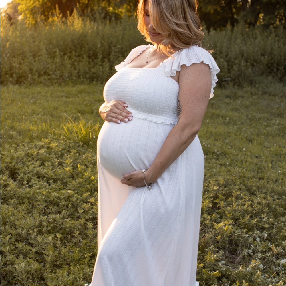 Elegant White Maternity Dress